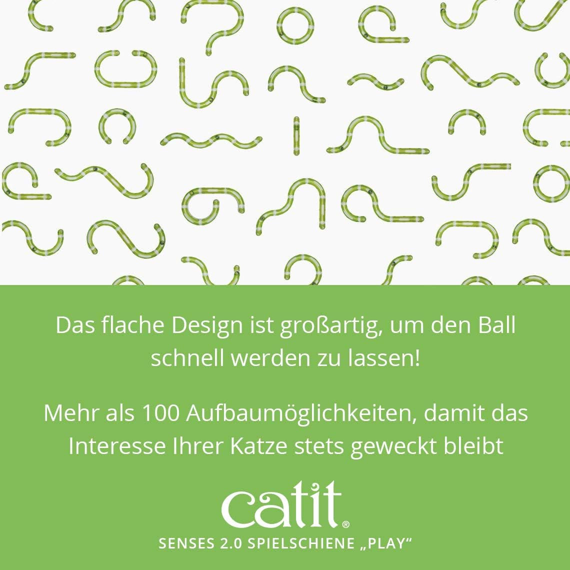 Catit Spielschiene - Interaktives Spielzeug für Katzen aller Größen mit unendlichen Spielmöglichkeiten
